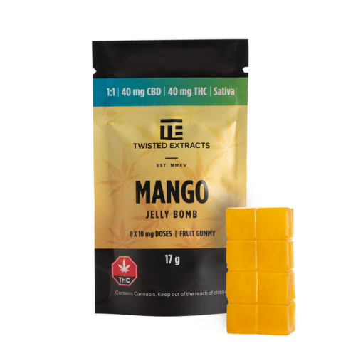 Mango 1:1 Jelly Bomb (40mg THC:40mg CBD)