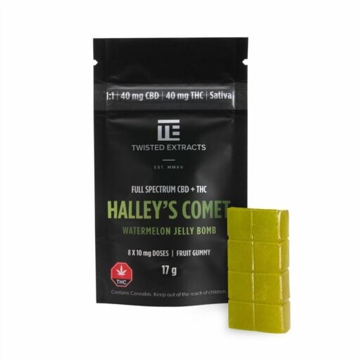 Watermelon Halley’s Comet Jelly Bomb (40mg THC + 40mg CBD)