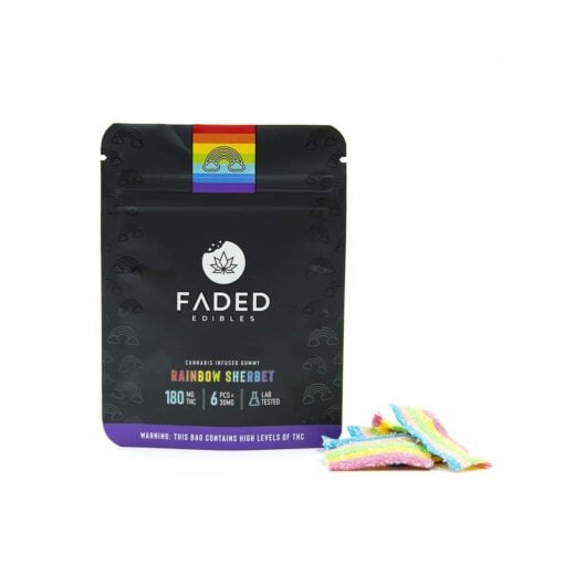 Rainbow Sherbet Belts by Faded Edibles (180mg THC)