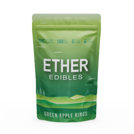 Alternative view of Green Apple Rings by Ether Edibles (180mg)