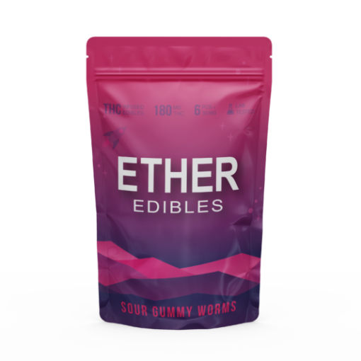 Sour Gummy Worms by Ether Edibles (180mg)