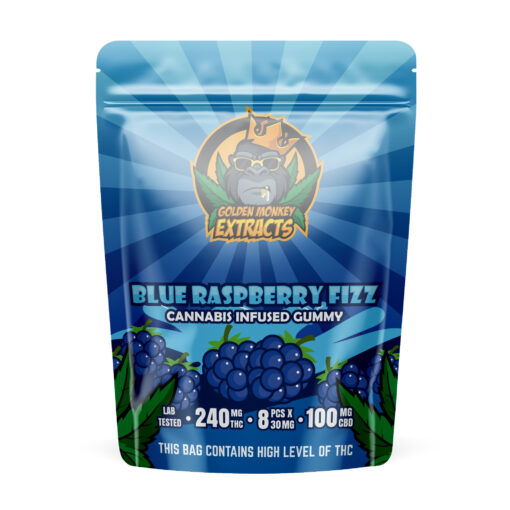 Blue Raspberry Fizz by Golden Monkey Extracts (240mg THC:CBD)