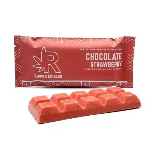 Ripped-Edibles Chocolate Strawberry 400mg THC per bar