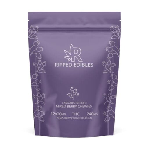 Alternative view of Mixed Berry Chewies by Ripped Edibles (240mg)