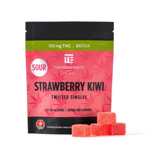 Twisted Singles - Sour Strawberry Kiwi - 160mg THC