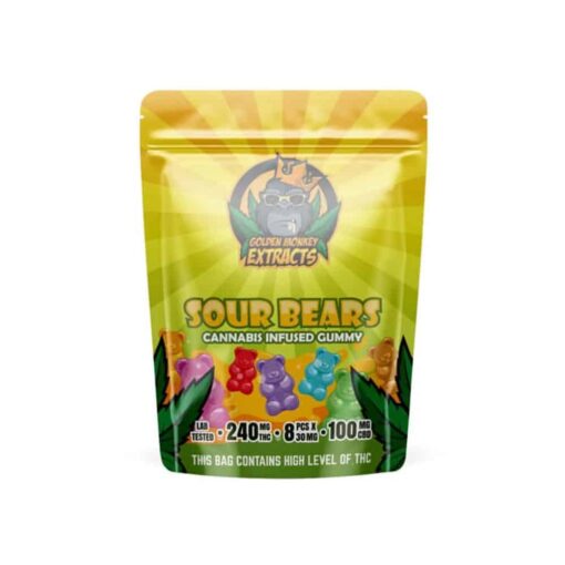 Sour Bears by Golden Monkey Extracts (240mg THC:100mg CBD)